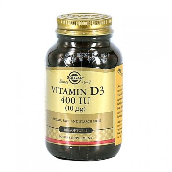 SOLGAR VITAMIN D 400IU, 100  KAPSULA