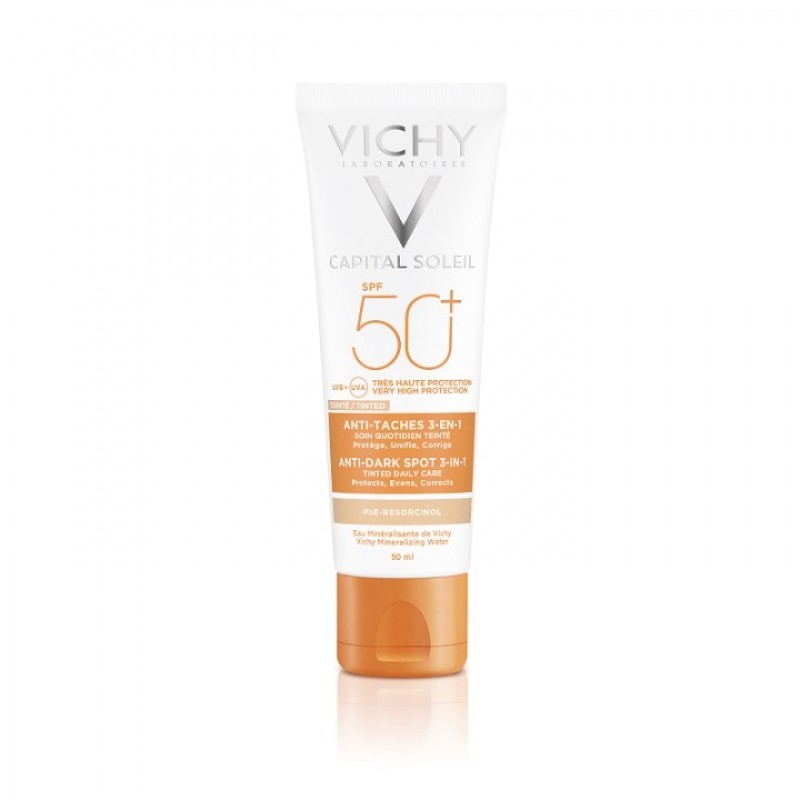 VICHY CAPITAL SOLEIL OBOJENA ZAŠTITNA KREMA 3 u 1 SPF 50 PROTIV TAMNIH FLEKA, 50ML