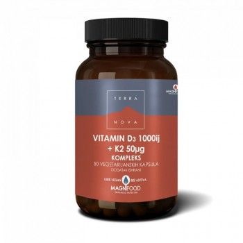 TERRANOVA VITAMIN D3 1000I.J + K2 50µG KOMPLEKS, 50 kapsula