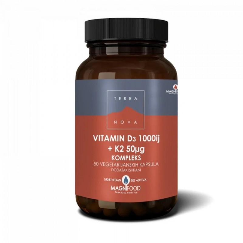 Terranova Vitamin D3 1000I.j + K2 50Μg Kompleks, 50 Kapsula