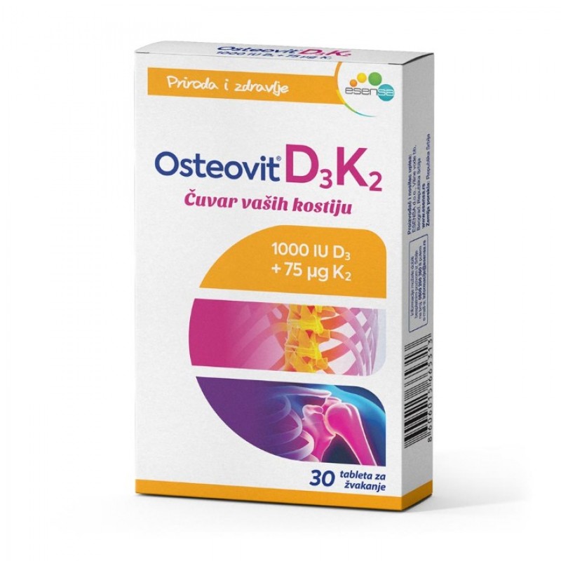 Osteovit D3+K2 30 Tableta Za Žvakanje Osteovit D3+K2 30 Tableta Za Žvakanje
