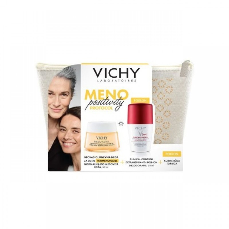Vichy Neovadiol Perimeno Dnevna Krema Za Normalnu Kožu 50Ml+Gratis Roll On Deodorant Clinical Control 96H 50Ml
