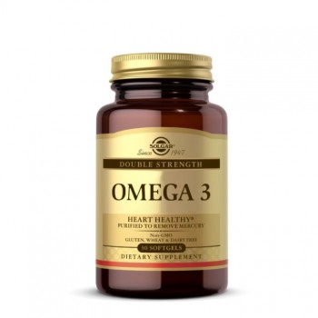 SOLGAR OMEGA-3 DOUBLE STRENGTH, 30 MEKIH ŽELATINSKIH KAPSULA SOLGAR OMEGA-3 DOUBLE STRENGTH, 30 MEKIH ŽELATINSKIH KAPSULA