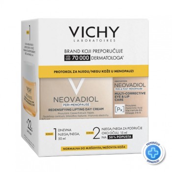 VICHY WINTER PROMO NEOVADIOL PERIMENOPAUZA SET - DNEVNA NEGA ZA GUSTINU I PUNOĆU KOŽE U PERIMENOPAUZI NORMALNA DO MEŠOVITA KOŽA 50ML + NEOVADIOL EYES 15ML