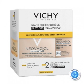 VICHY WINTER PROMO NEOVADIOL PERIMENOPAUZA SET - DNEVNA NEGA ZA GUSTINU I PUNOĆU KOŽE U PERIMENOPAUZI SUVA KOŽA 50ML + NEOVADIOL EYES 15ML