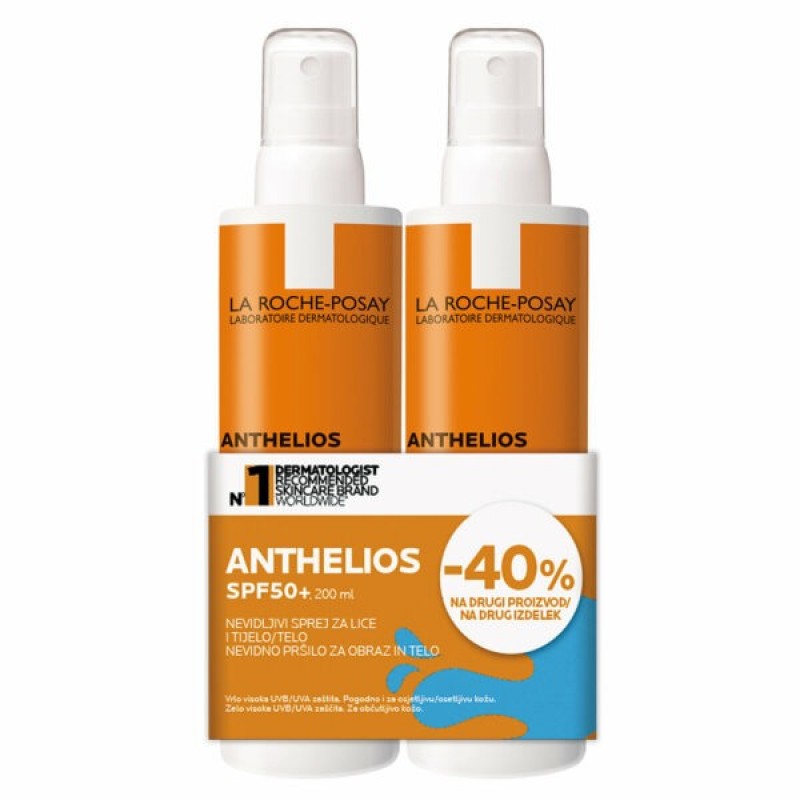 La Roche Posay Anthelios Spf50+ Nevidljivi Sprej Za Lice I Telo 200Ml, -40% Na Drugi Proizvod