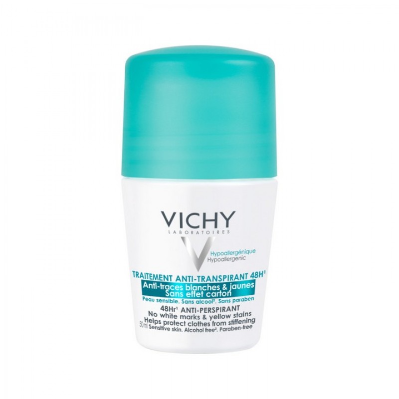 Vichy Deodorant Roll-On Protiv Znojenja Bez Belih I Žutih Tragova, 50Ml