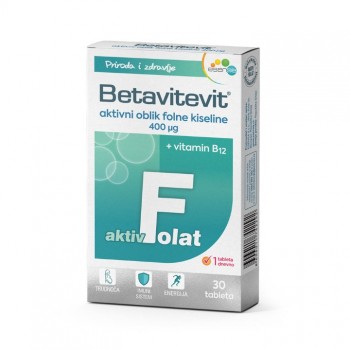BETAVITEVIT AKTIV FOLAT aktivni oblik folne kiseline 400mcg + vitamin B12